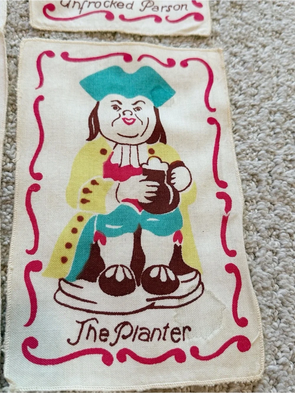 1950s Toby Mug COCKTAIL NAPKINS COASTERS Barware Colonial English Tavern Pub 6x